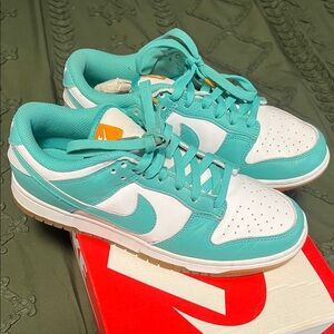 Nike Women's Aqua and White Sneakers